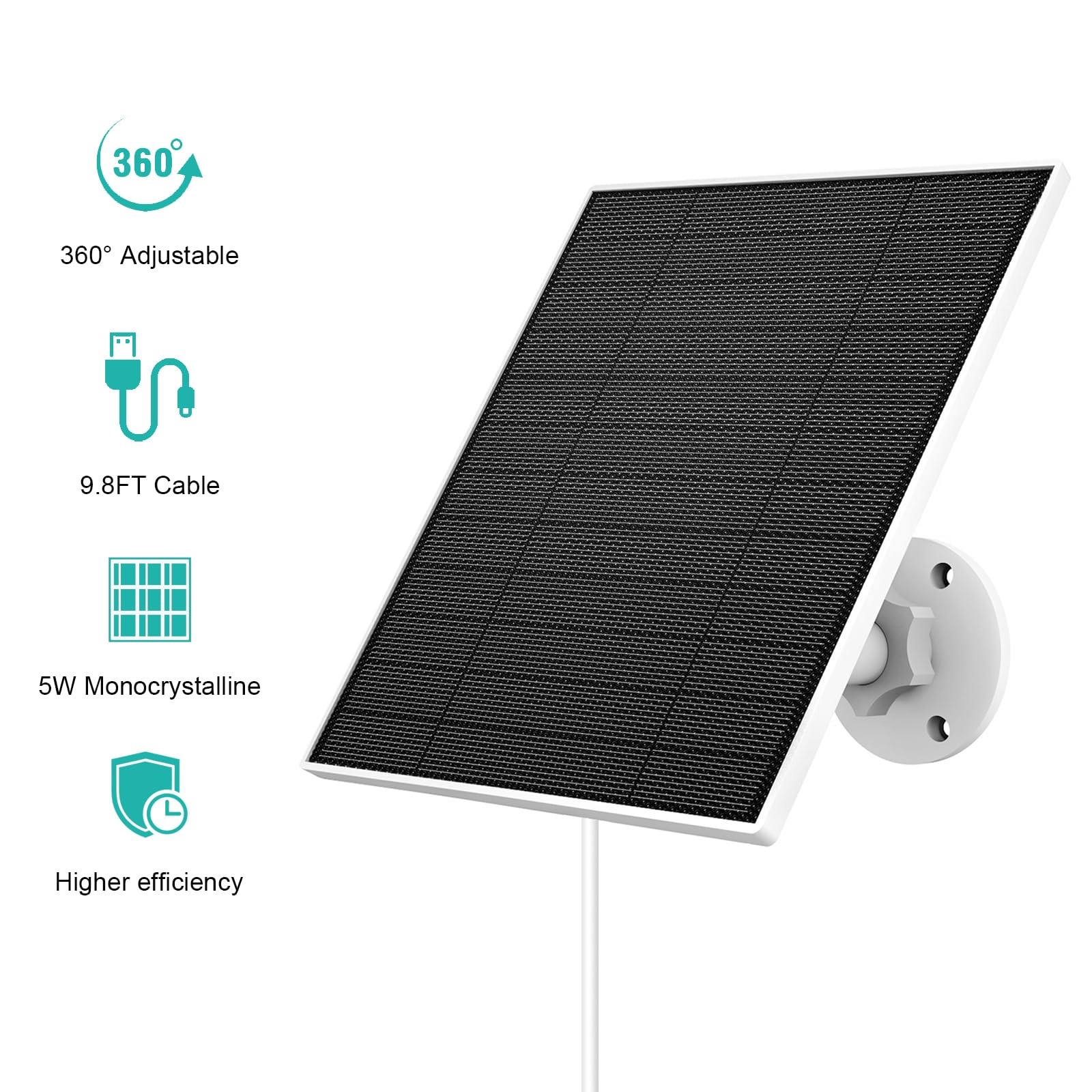 EverExceed 5W Solar Panel Compatible with Wyze Battery Cam Pro, Cam Outdoor V…