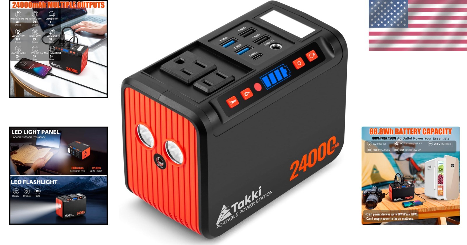 88.8Wh Solar Generator with LED Flashlight – Perfect for Outdoors & Emergencies