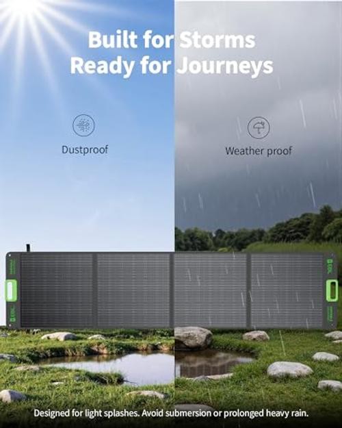 200W Portable Solar Panel, Foldable IP65 Waterproof 200 Watt Solar Panel Green