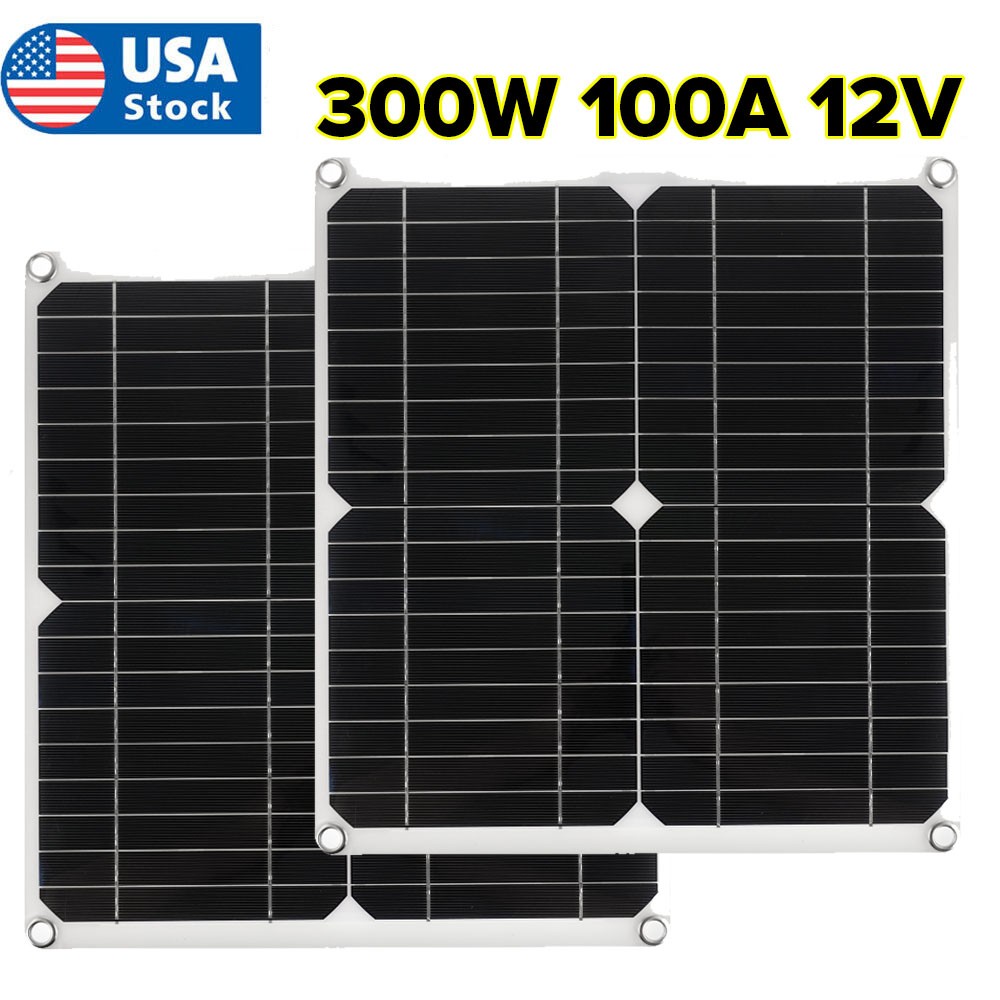 2PCS 300W Watt 12V Monocrystalline Solar Panel for Battery Charger RV Caravan US