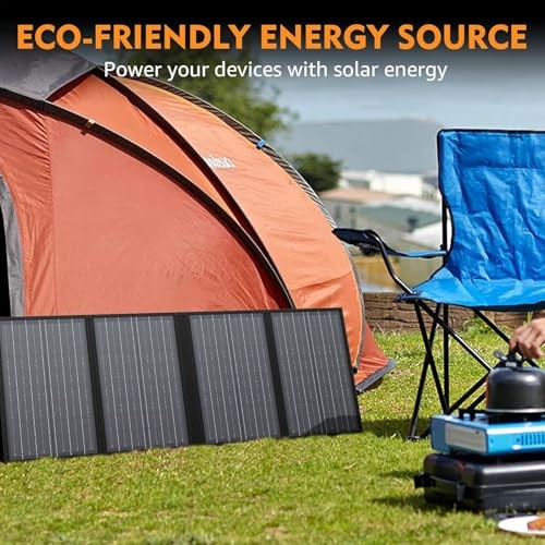 Foldable Solar Panel Charger 60W with 18V DC Output (11 Connectors) – Black/Gray