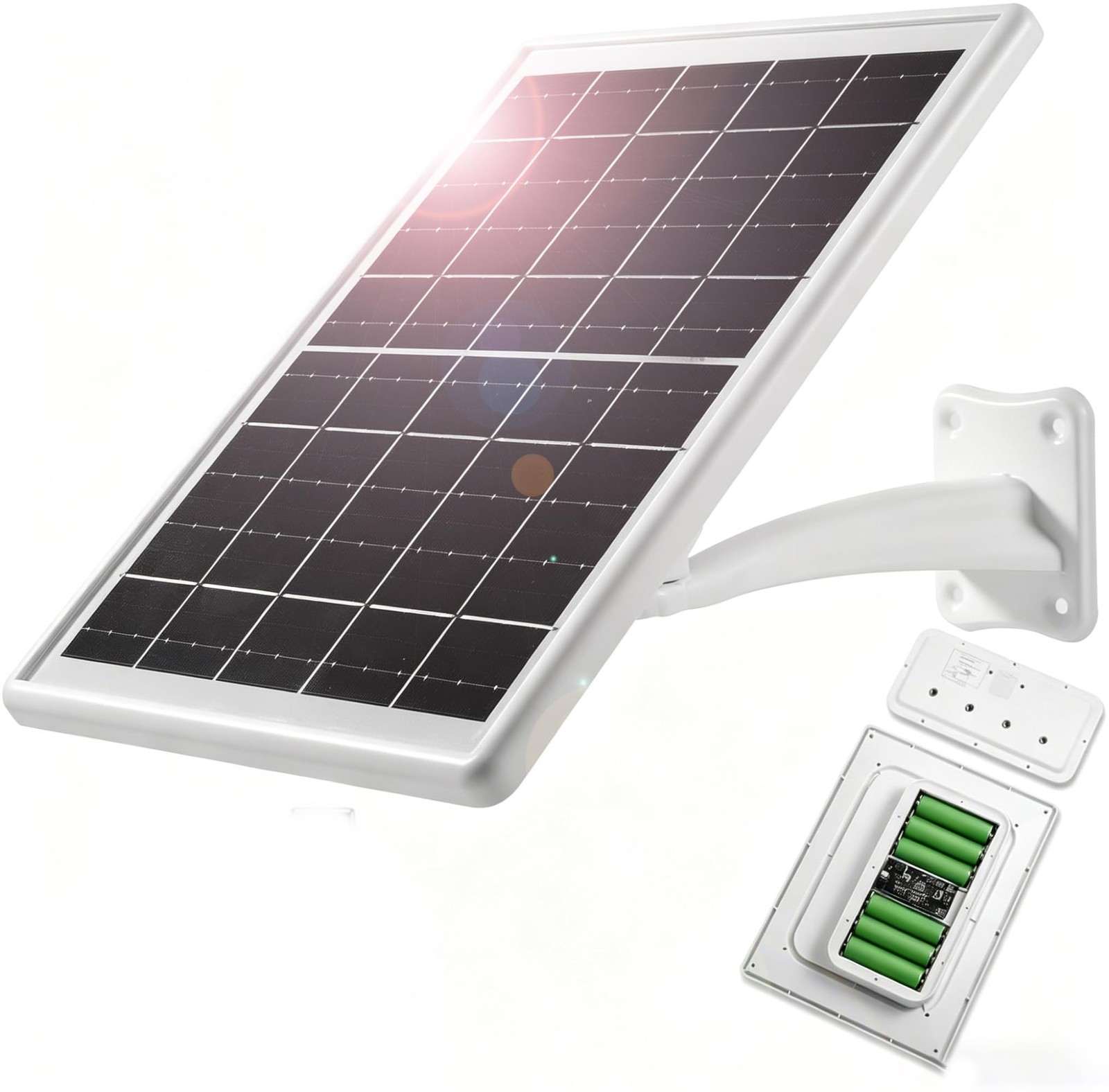 8W Solar Panel with 12000mAh Battery, 5V/12V USB C & DC Dual Output, IP65 Wat…
