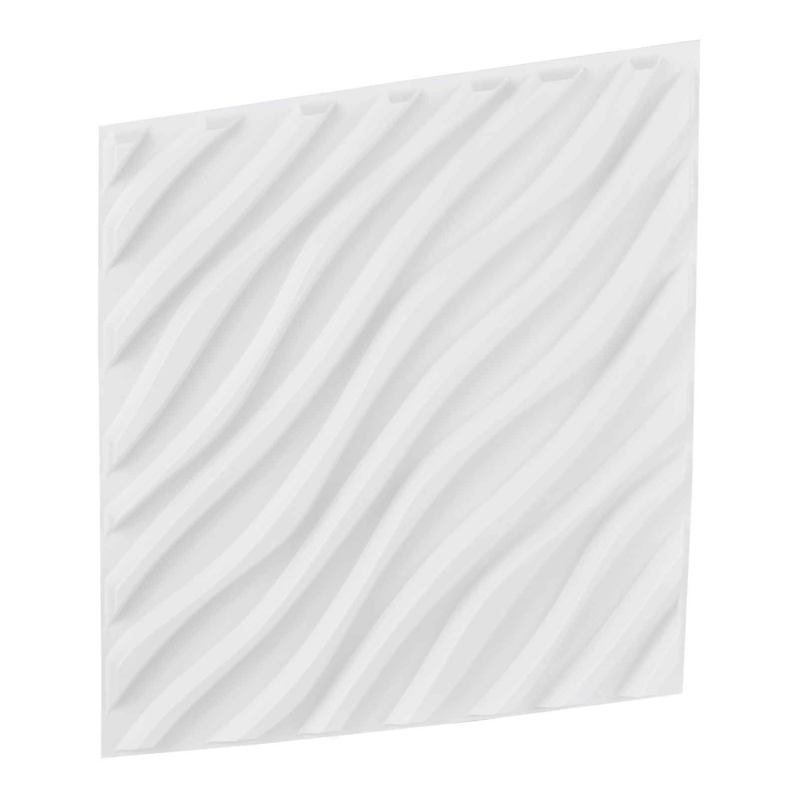 3D Wall Panels, 12 – Pack 19.7 x 19.7 in PVC Modern Art Minimalist Wave Tiles