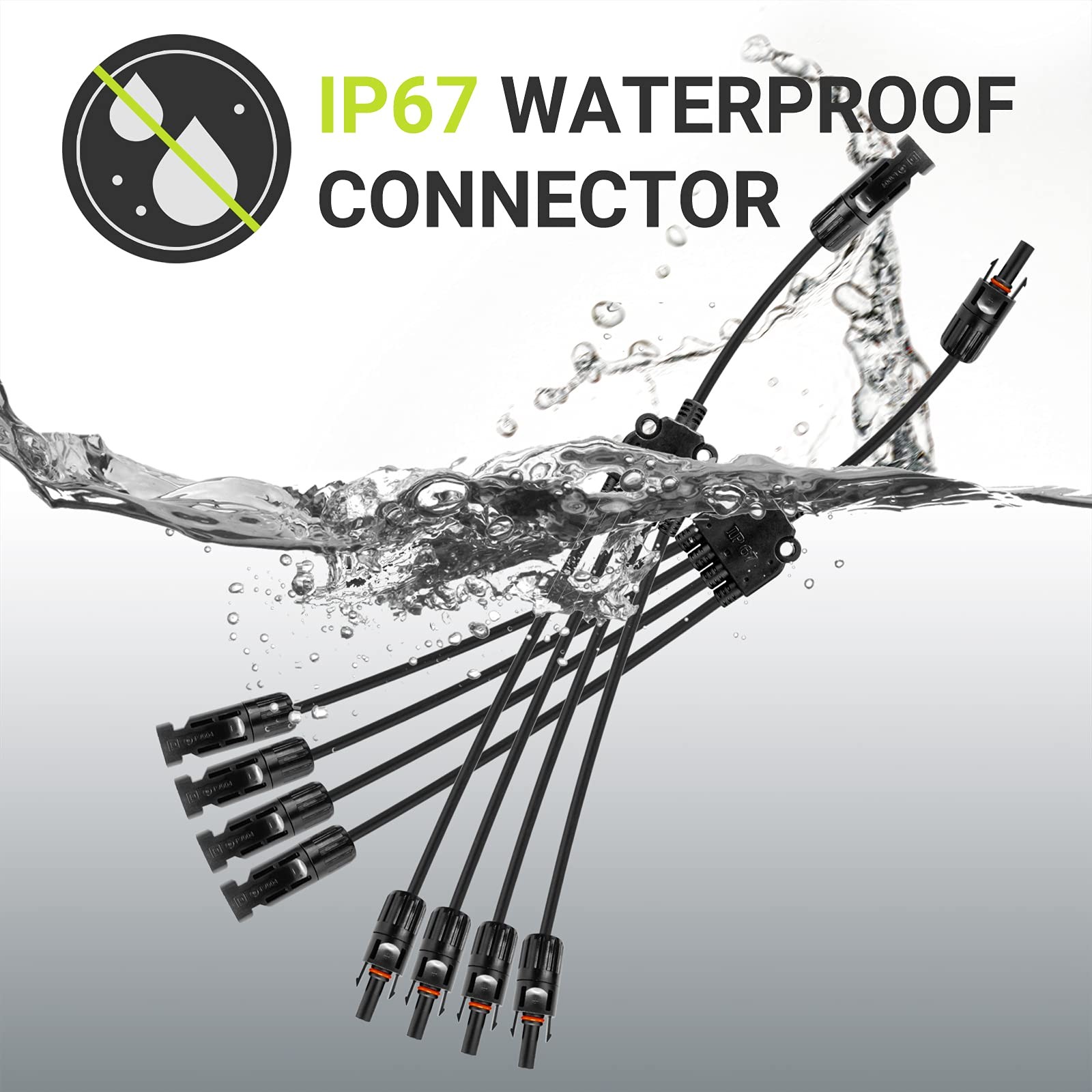 1 To 4 Y Solar Panel Connectors Parallel Branch Connector Cable Wire For Solar P