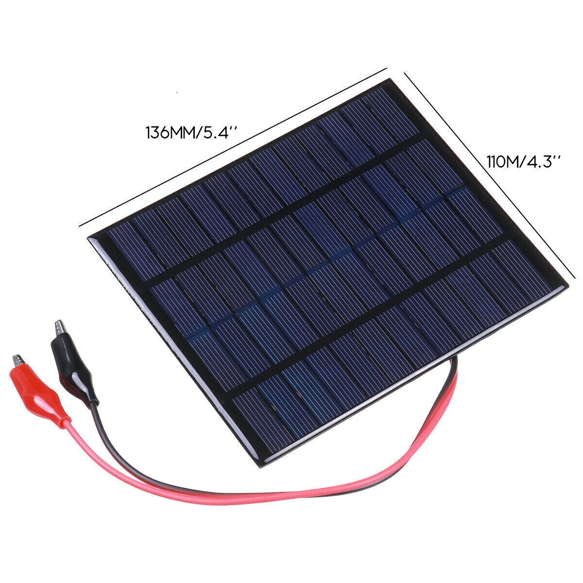3W 12V Black Solar Panel Polysilicon for Car RV Marine Camping Battery Charger