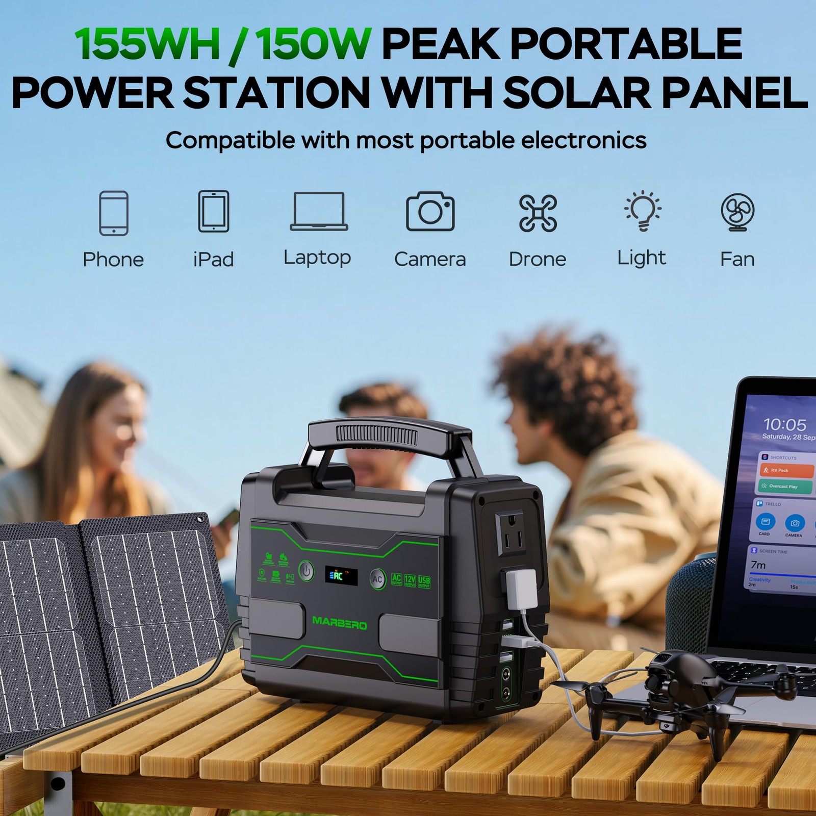 Generador Con Panel Solar Estación De Energía Portátil Para Emergencia, Camping
