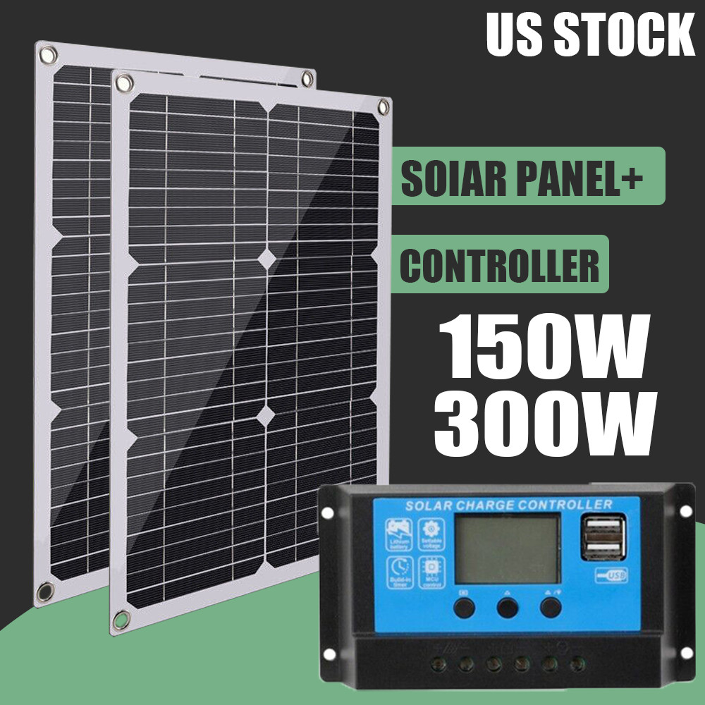 Flexible Solar Panels Kit PWM Controller 300W Monocrystalline For Home/RV/Boat