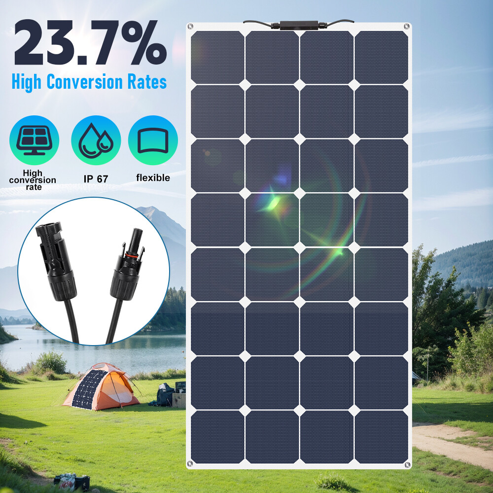 100W 200W 300W Flexible Mono Solar Panel 12V Portable for RV Camping Home Boat