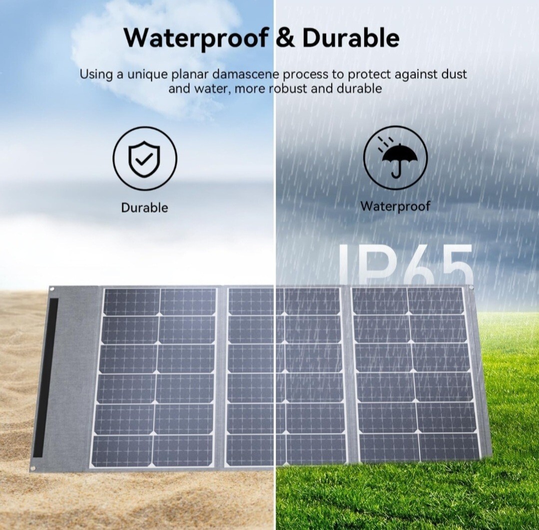 100W Portable Solar Panel for Power Station Generator,20V Ultra-Light 5.5lbs NEW