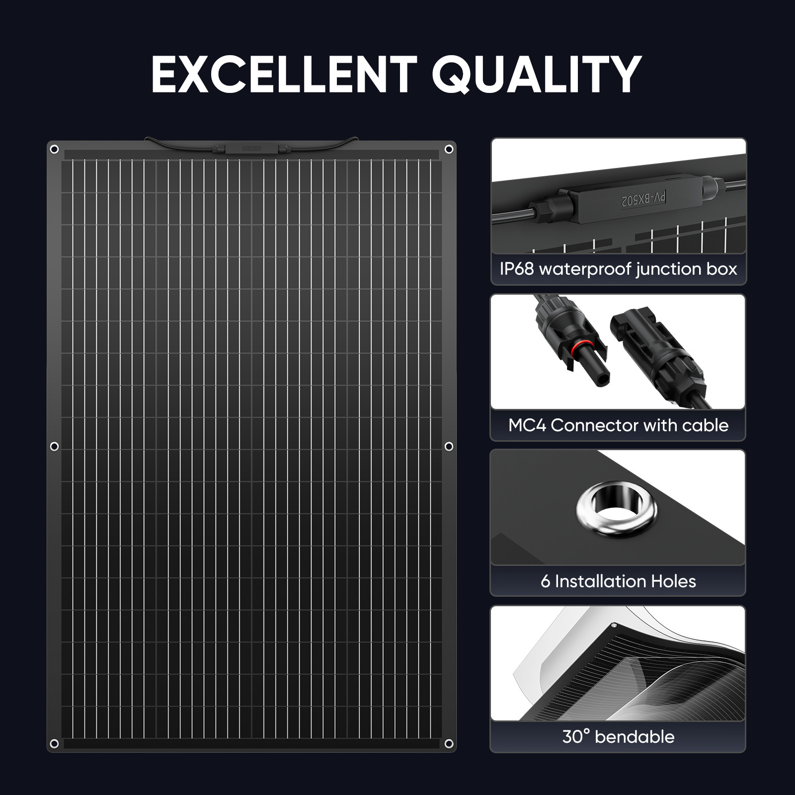 12V 200W 400W 600W 800W Flexible Solar Panel Mono Camping Home RV Battery Charge