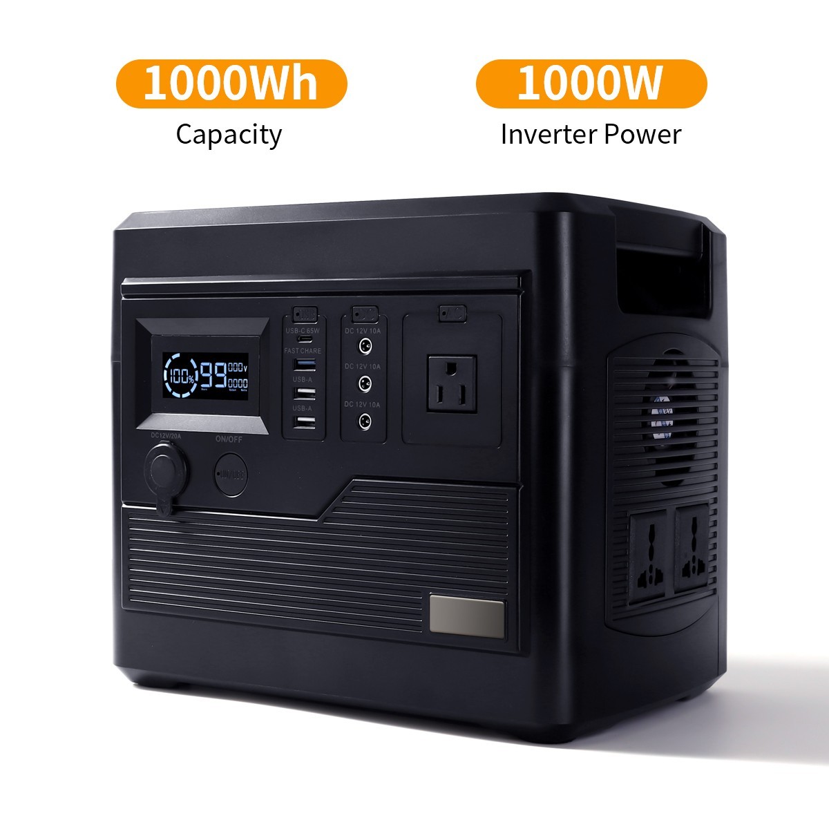 Portable Power Station 1000Wh LiFePO4 Battery Solar Generator for Camping RVTrip