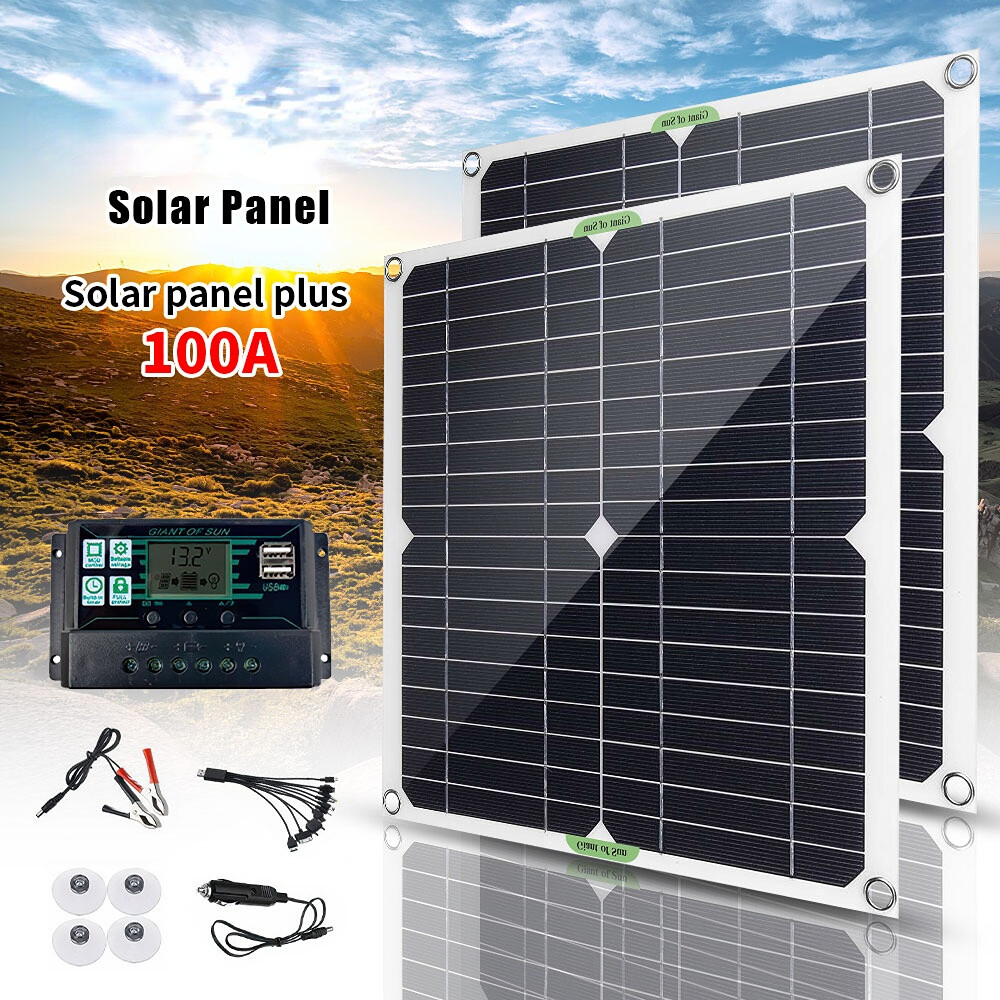 400 Watts Solar Panel Kit 100A 12V Battery Charger w/ Controller Caravan Boat US