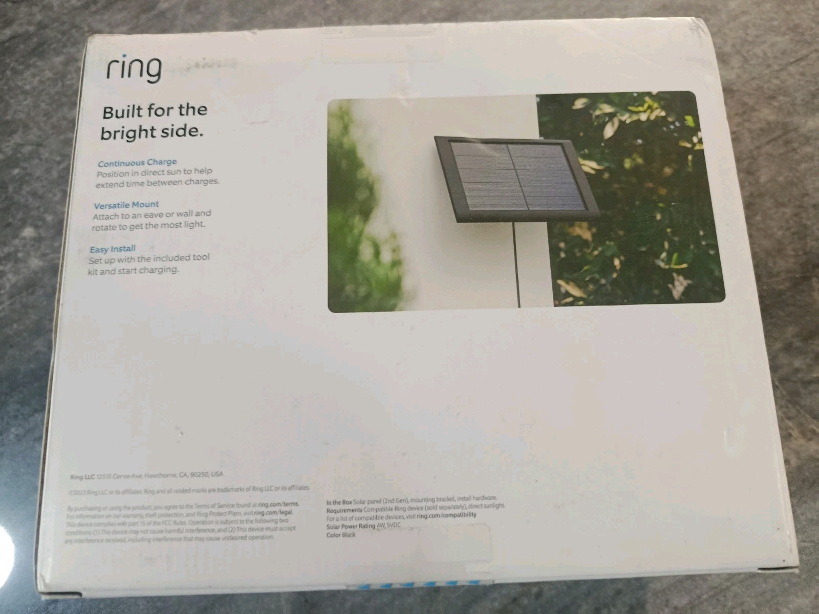 Ring 4W 2nd Generation Solar Panel for Select Ring Security Cameras – Black