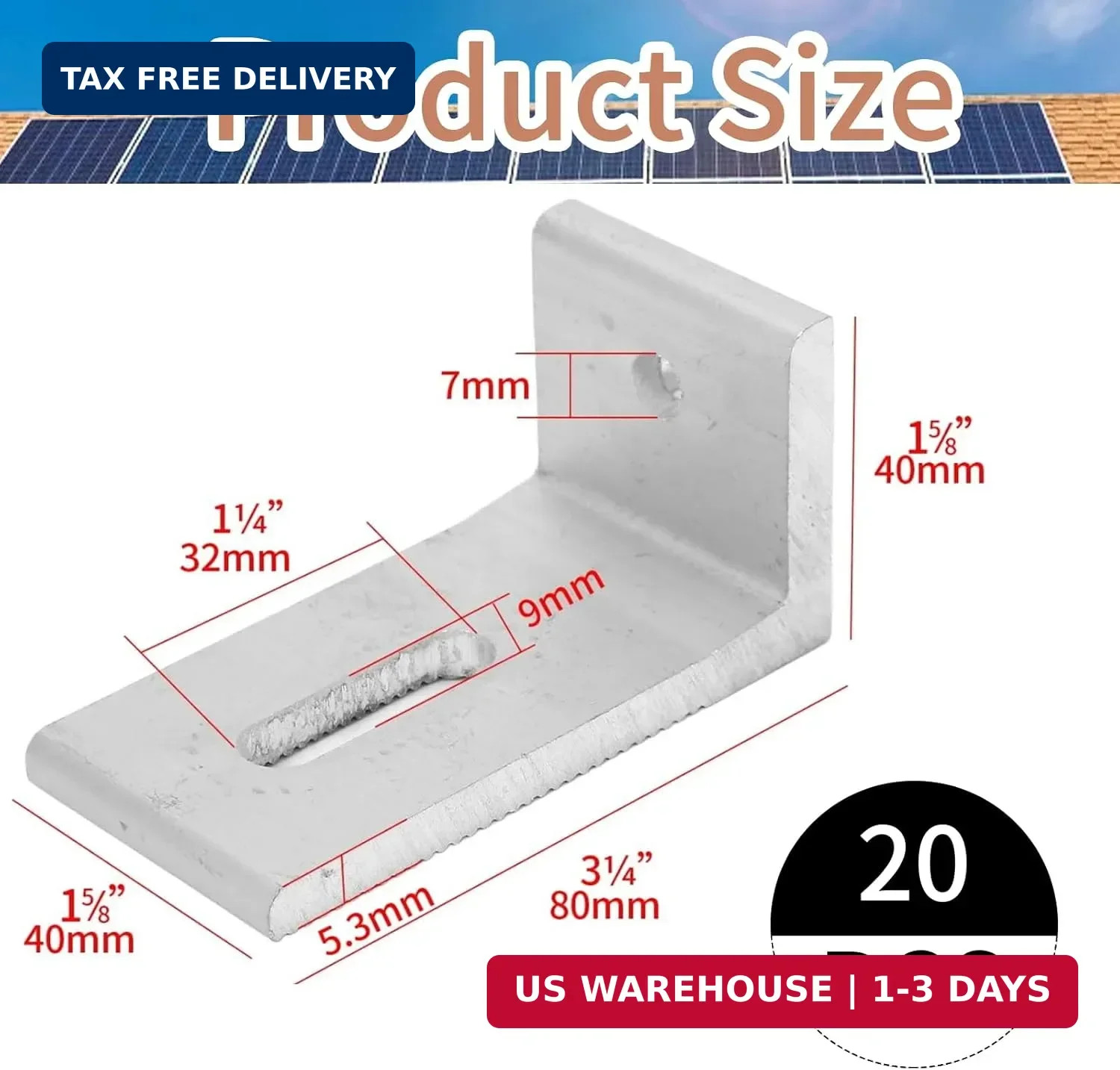L Foot Solar Mount,Aluminum Alloy Photovoltaic Solar Panel Mounting L Brackets f
