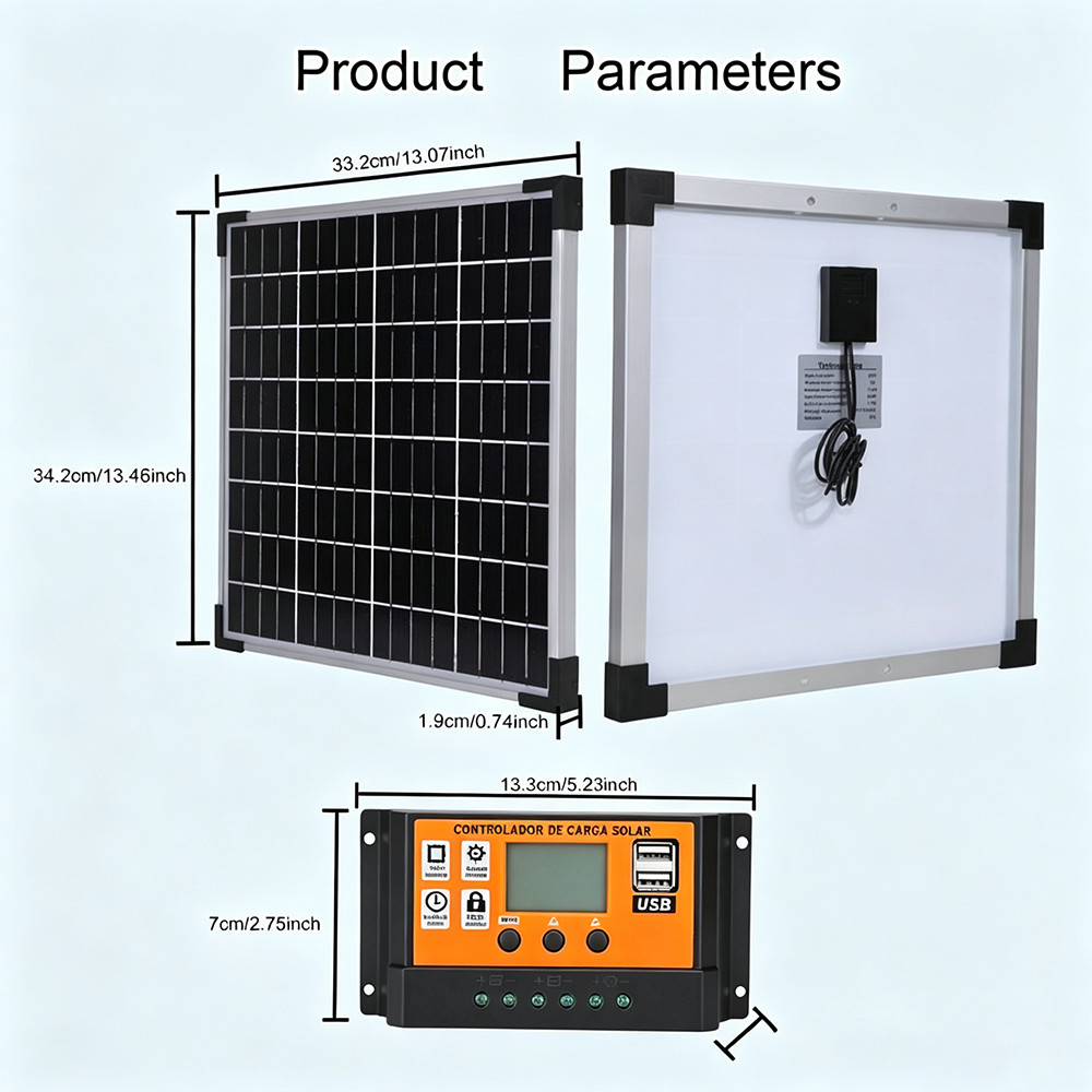 20 Watts Solar Panel Kit 100A 18V Battery Charger w/ Controller Caravan Boat RV