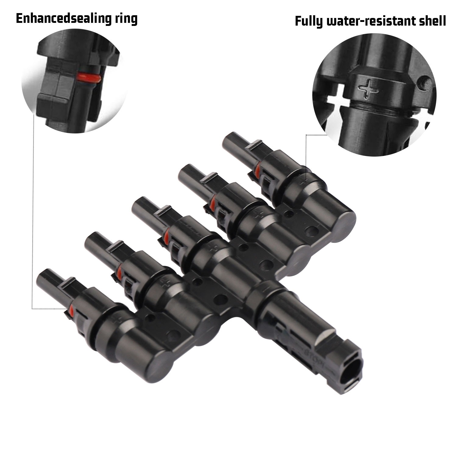1 Female to 5 Male Solar T Branch Parallel Connector Solar Panel Cable Splitter
