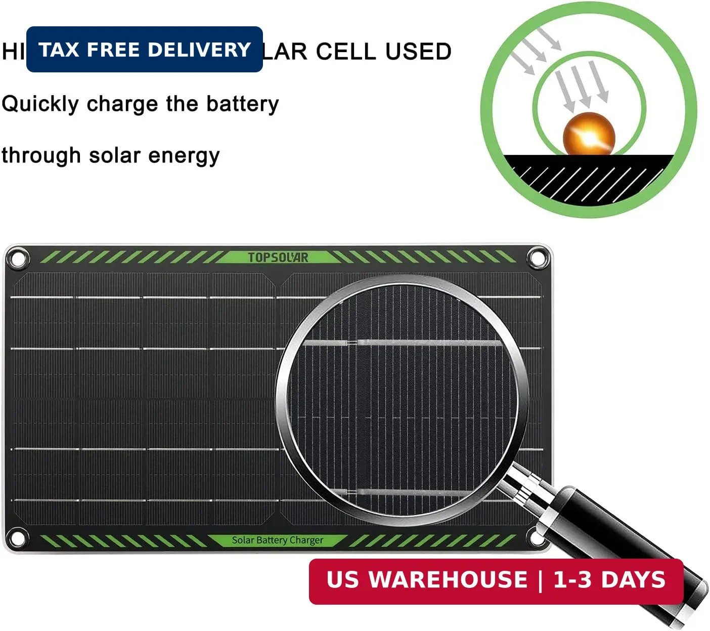 Topsolar 10 Watt 12 Volt Solar Trickle Charger 10W 12V Solar Panel Car Battery C
