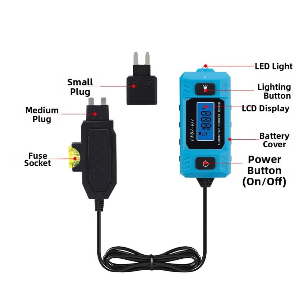 Circuit Fault Probe Tester for 12V 24V Vehicles Fuse Relay Short Detection