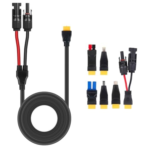 Solar Panel Connector Kit 6 in 1 Cable 14AWG Heavy-Duty 33FT Kit