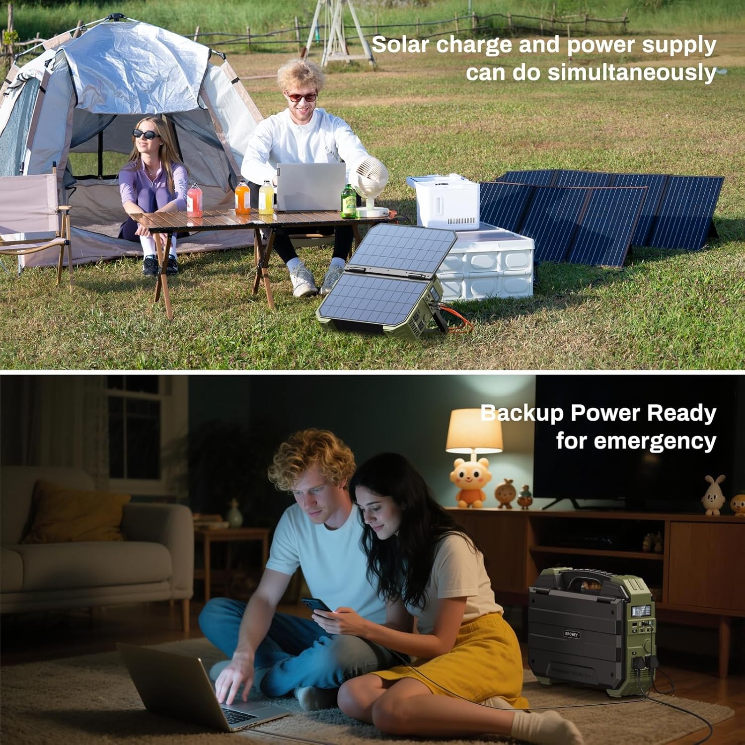 1600W Portable Power Station 1024Wh LiFePO4 Solar Generator 100W USB-C Camping R