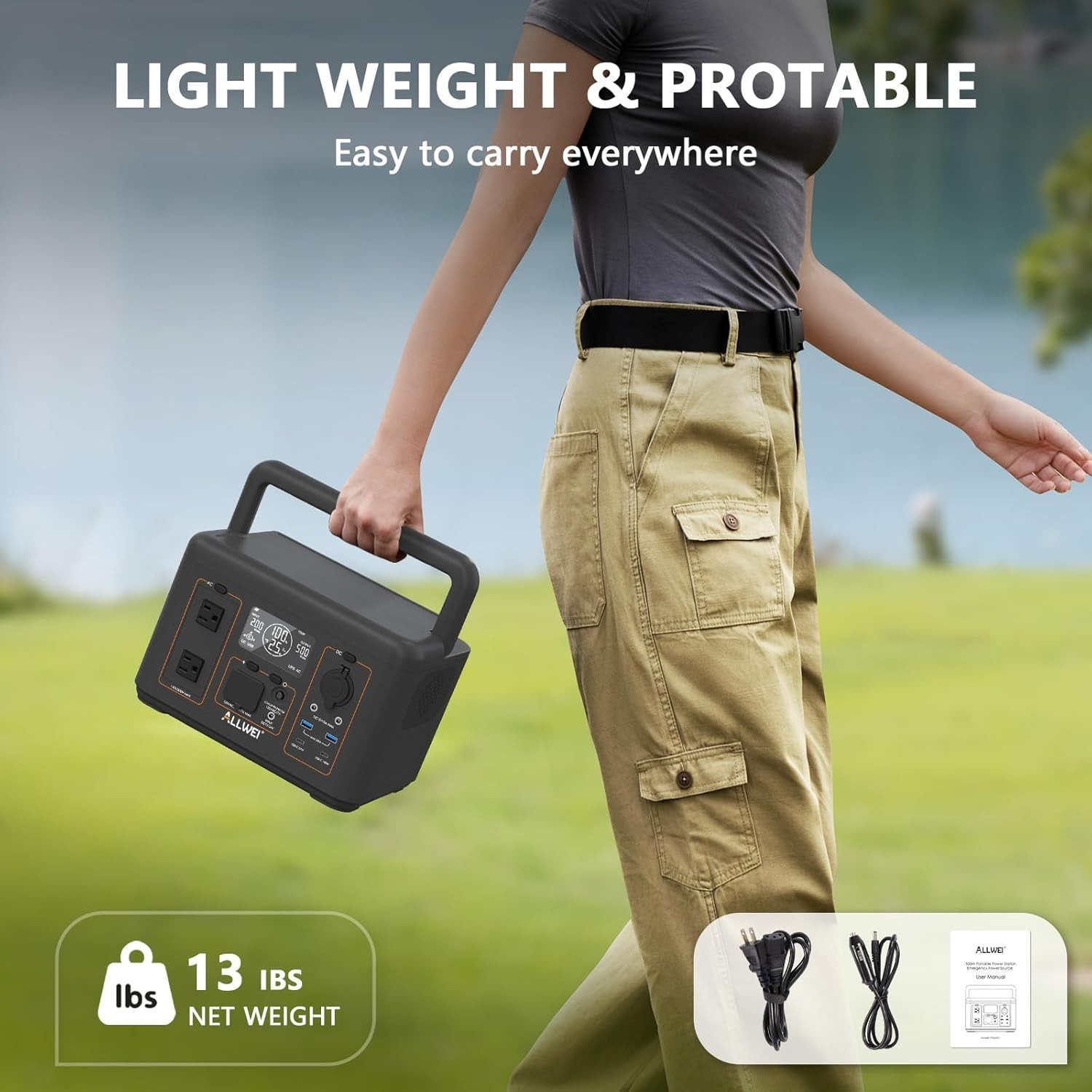 500W 512Wh Portable Solar Generator Station LiFePO4 Battery Power Bank