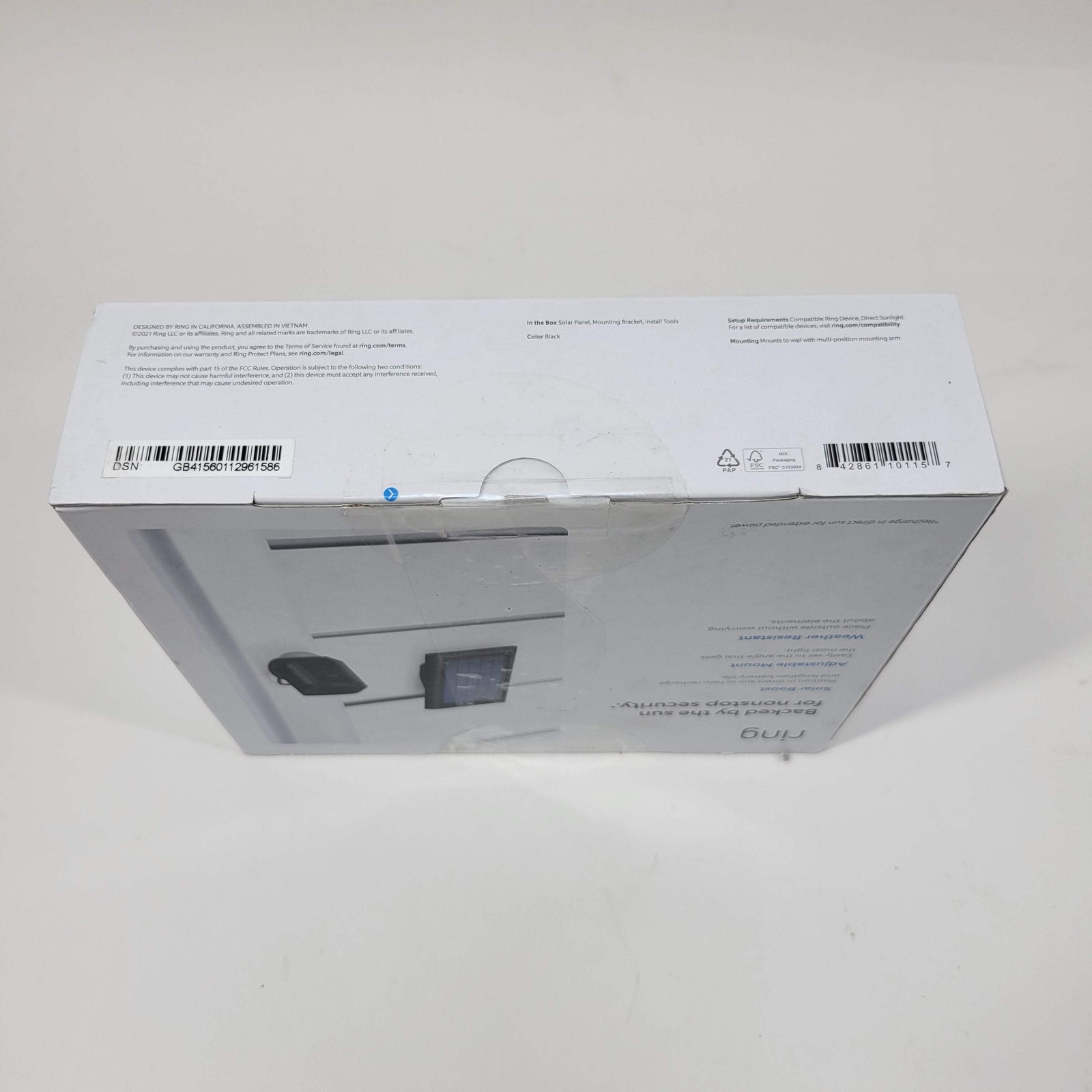New Ring Rechargable Power Solar Panel Black