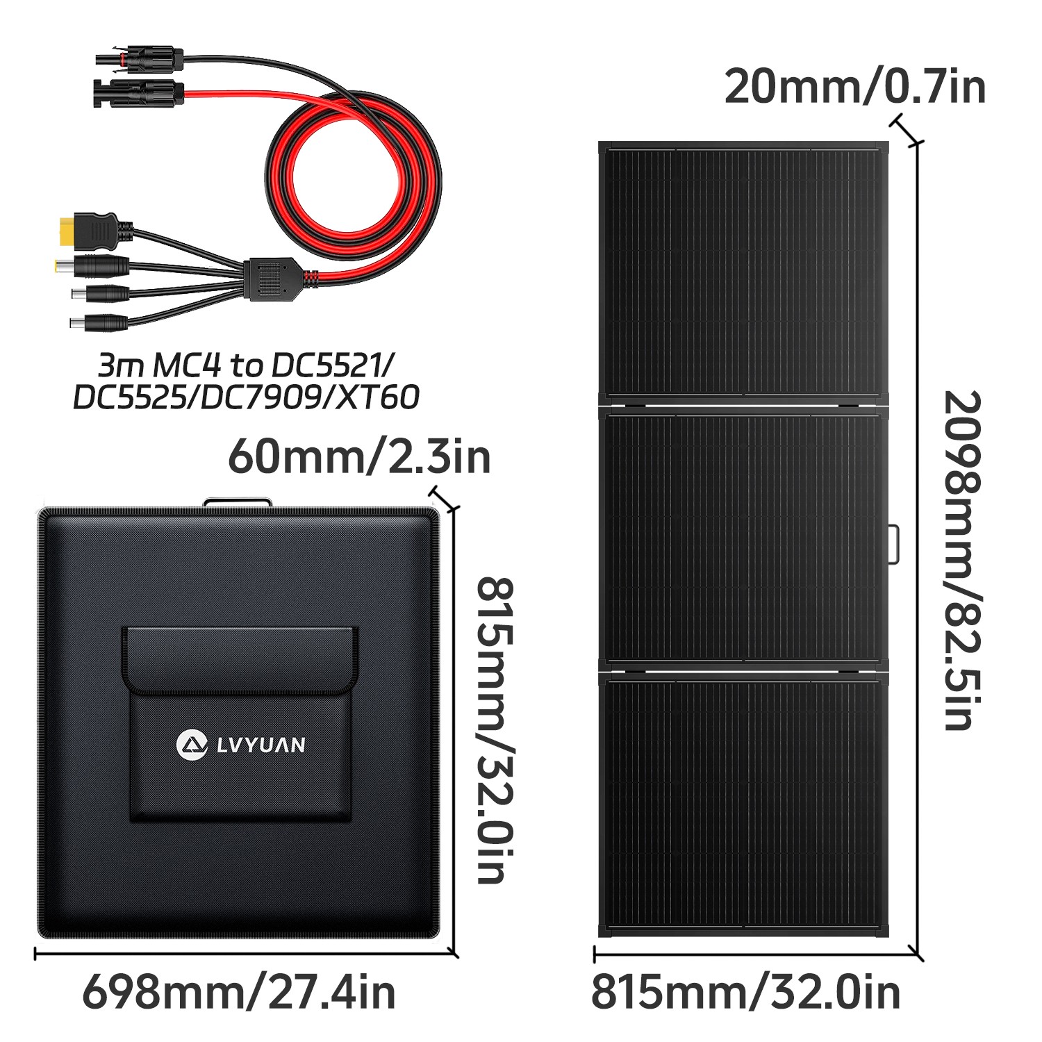 300W Solar Panels Portable Mono W/Kickstand ETFE Solar Charger Power Supply HQ