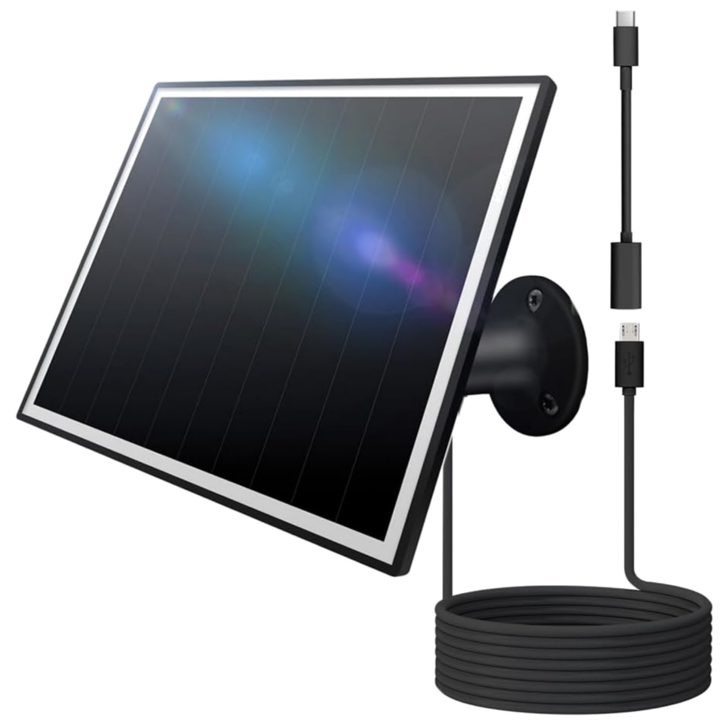 8W Solar Panel for Outdoor Security Camera, 5V Micro USB and USB – C Solar Pa…
