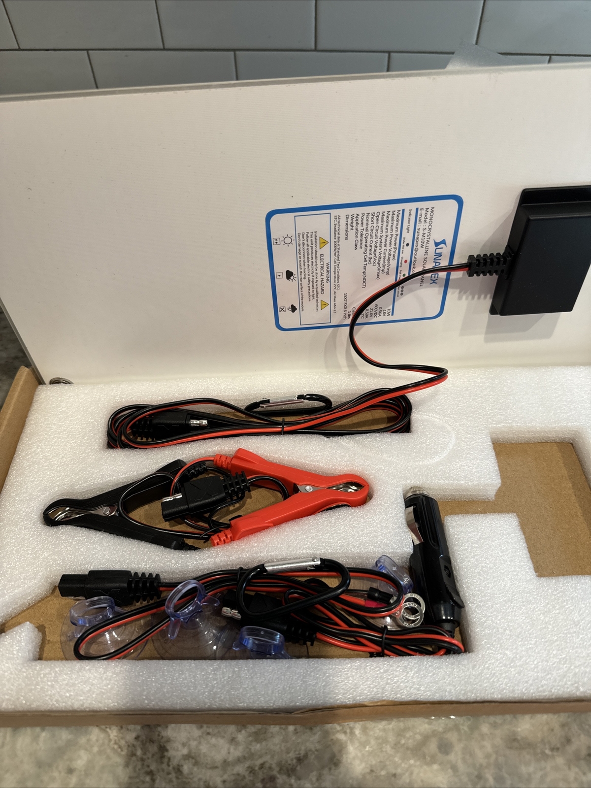 SUNAPEX Portable 10W Solar Battery Charger Maintainer Flexible Solar Panel Kit