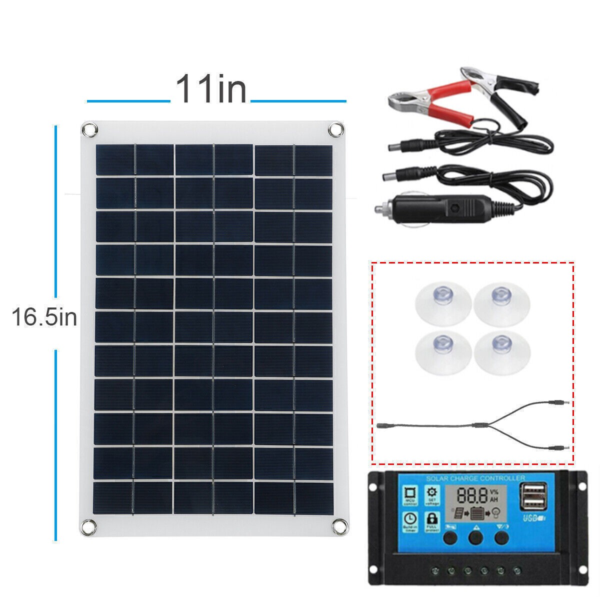20W Solar Panel 20 Watt Generator For Caravan 10-100A Solar Charge Controller