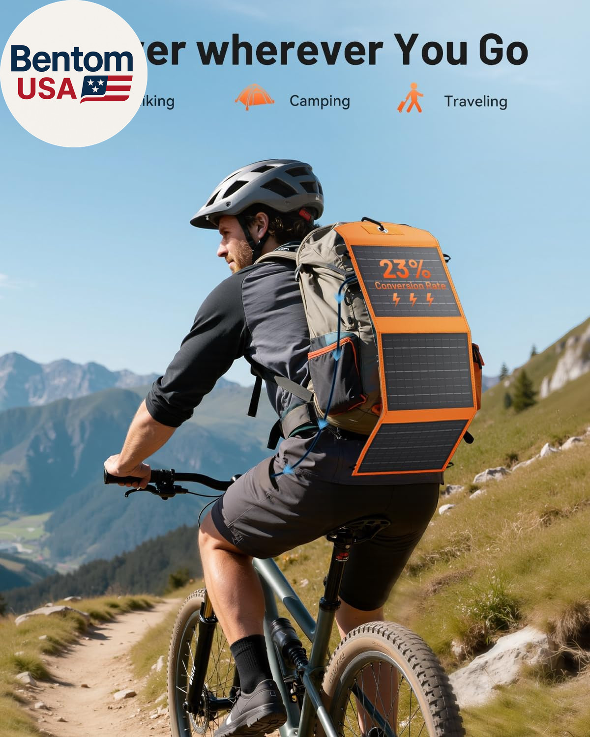 Solar Panels 30W Portable Foldable Solar Charger with 5V USB-A and USB-C Fast Ch