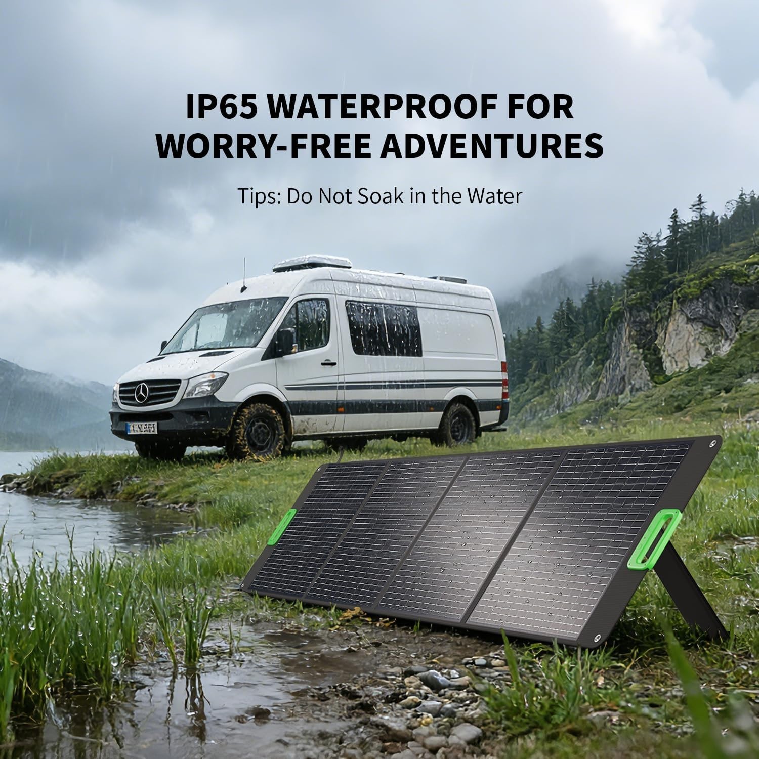 Durable 200W Folding Solar Panel with 4 Kickstands for Outdoor Power Generation