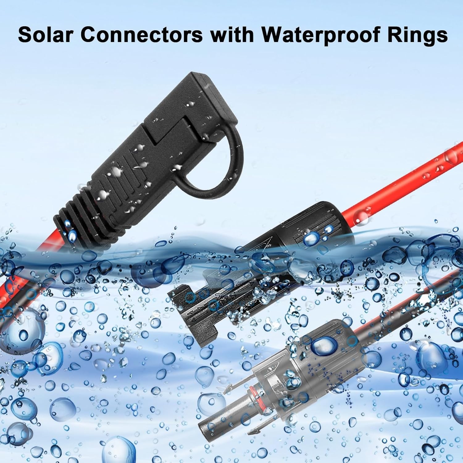 High-Voltage Solar Panel Connector Cable 50FT