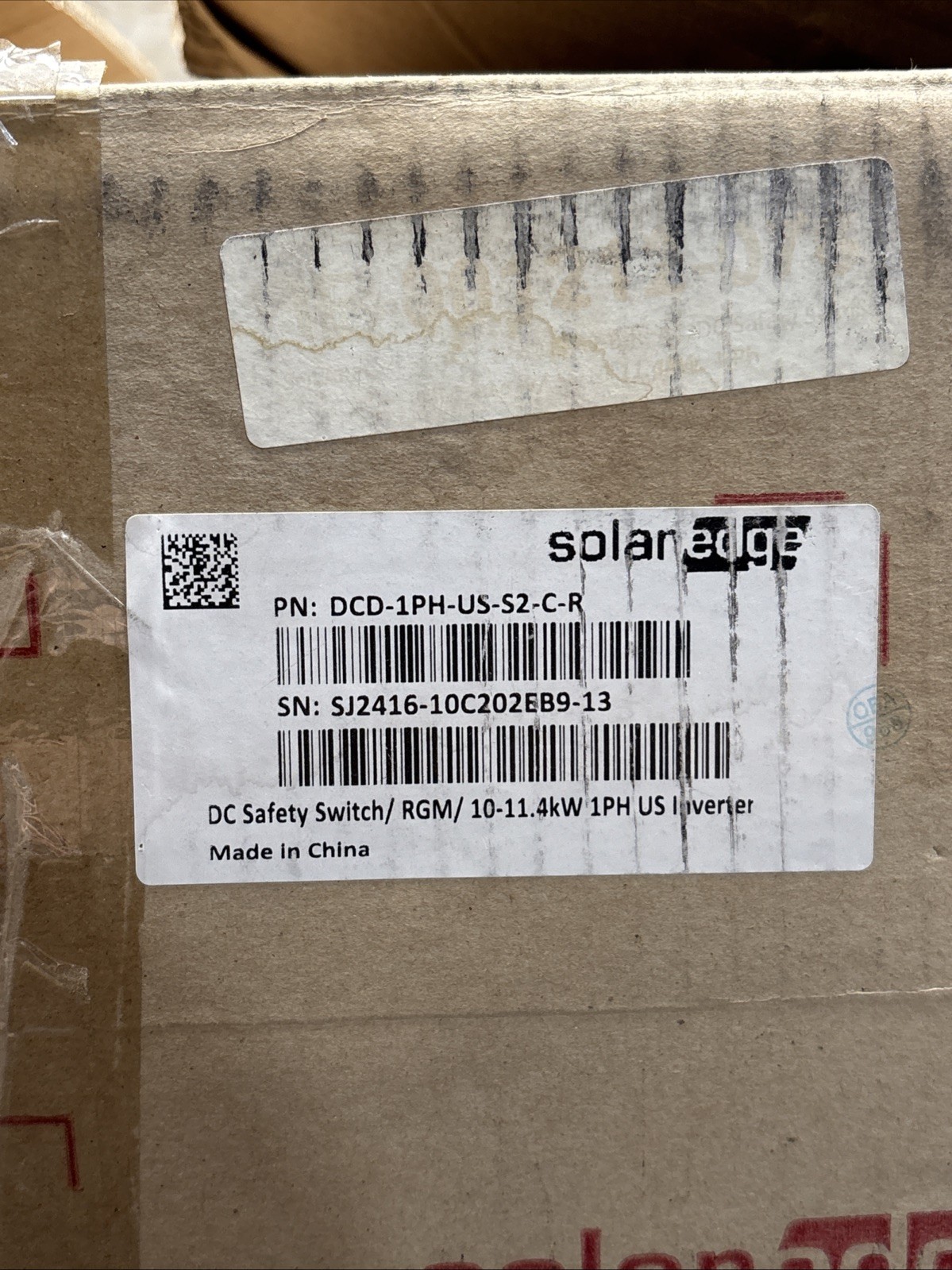 SolarEdge DCD-1PH-US-S2-C-R DC Safety Switch 208V 240V