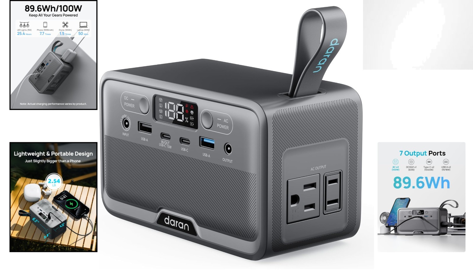 Lightweight 89.6Wh Power Station with Fast Charging – Perfect for Outdoors