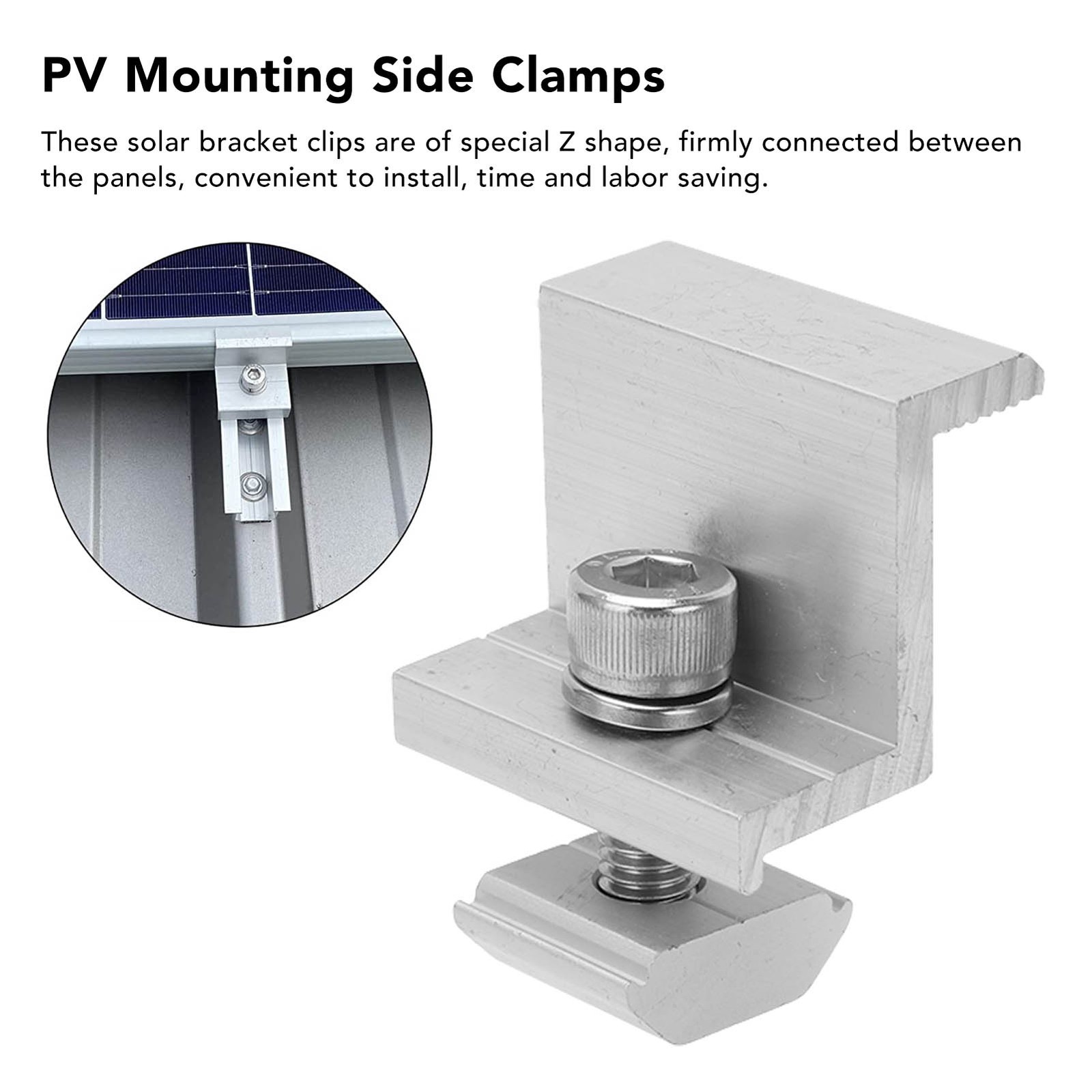 10PCS 30mm Solar Mount Z Bracket Heavy-Duty Clamps For Solar Panels Excellent