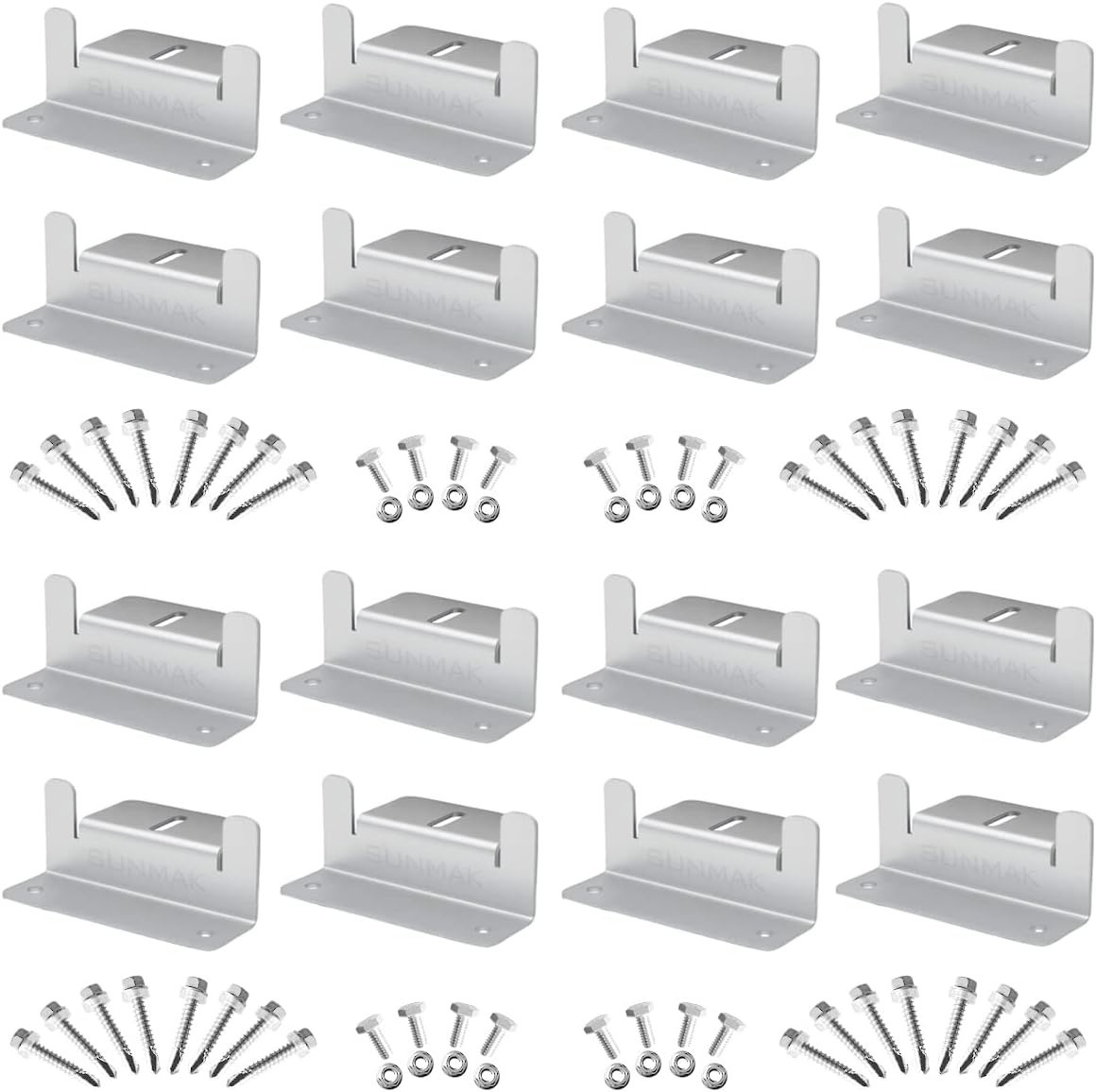 16-Piece Lightweight Aluminum Solar Mounting Brackets Set for RVs, Yachts & More
