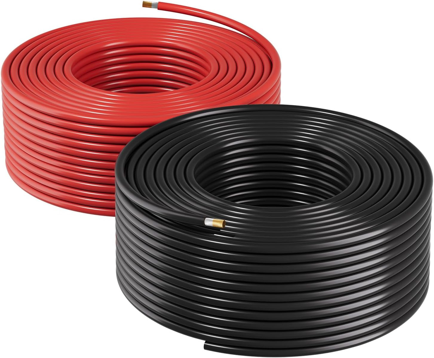Solar Panel Wire, 100 Ft Black + 100 Ft Red Kit, 10 AWG (6 Mm²) Solar Panel Exte