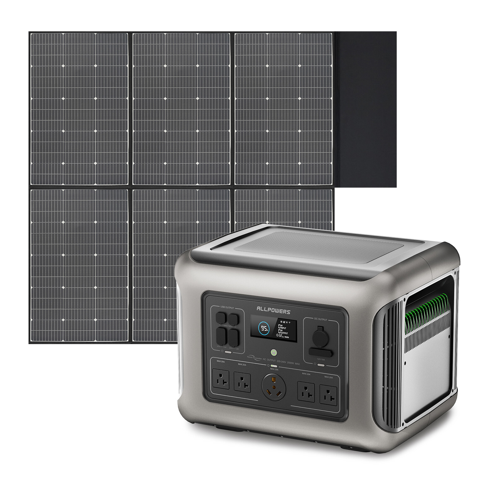 ALLPOWERS 2500W Solar Generator Station With Output Foldable Solar Charger