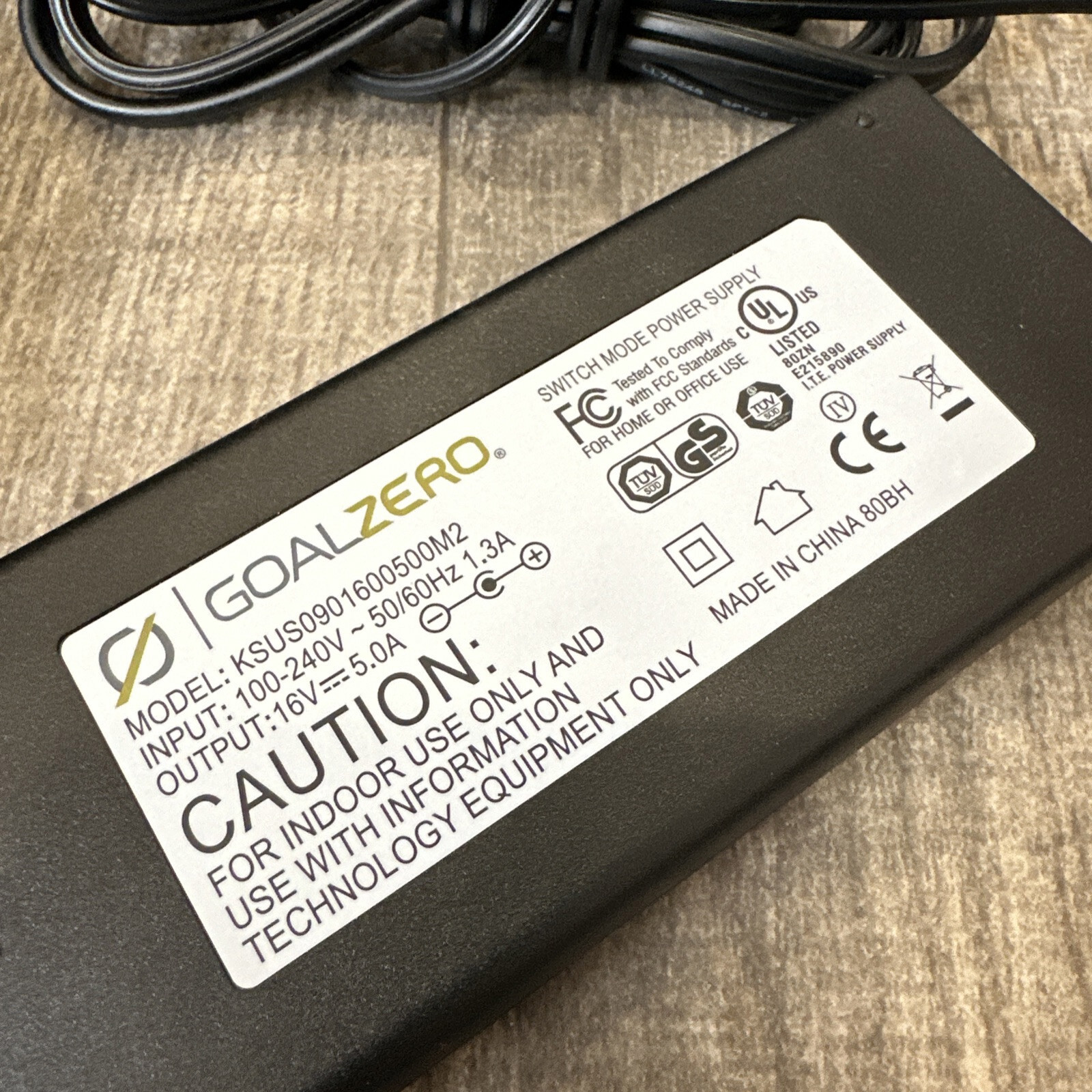 Original Goal Zero KSUS0901600500M2 16V 5A Power Supply AC Adapter Charger US