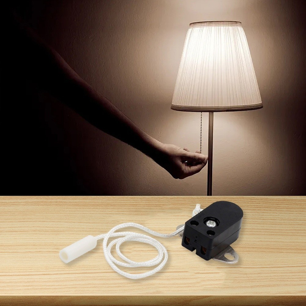 Pull Rope Switch for Lighting Fixtures 250V 2A Rotating Pull Cord Switch