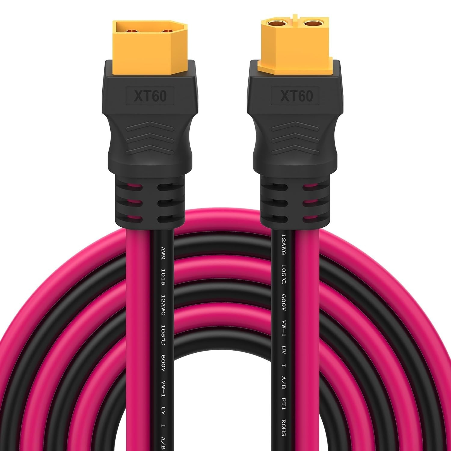 12AWG XT60 Extension Cable – 1.6FT Durable Power Adapter for Solar & RC Devices