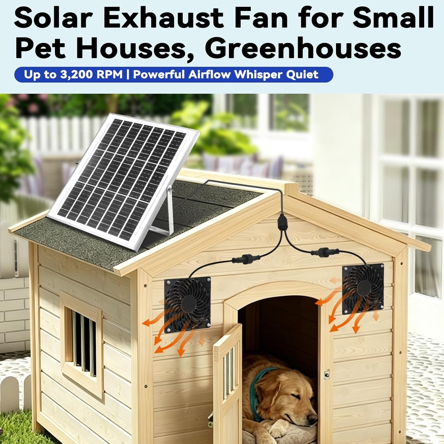 Versatile Solar Powered Dual Fan Kit for Outdoor Spaces – Easy to Install