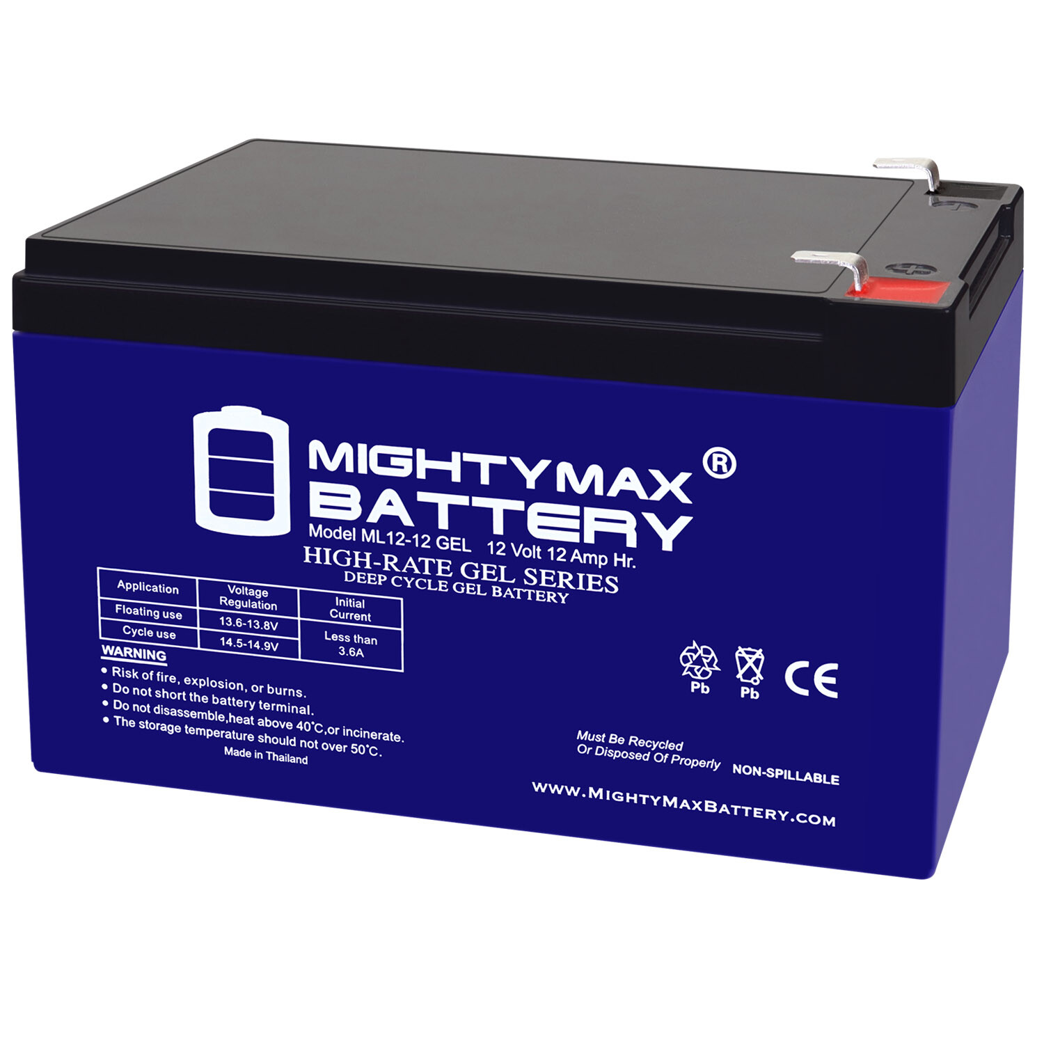 Mighty Max 12V 12AH GEL F2 Replacement Battery Compatible with Solar Power Banks