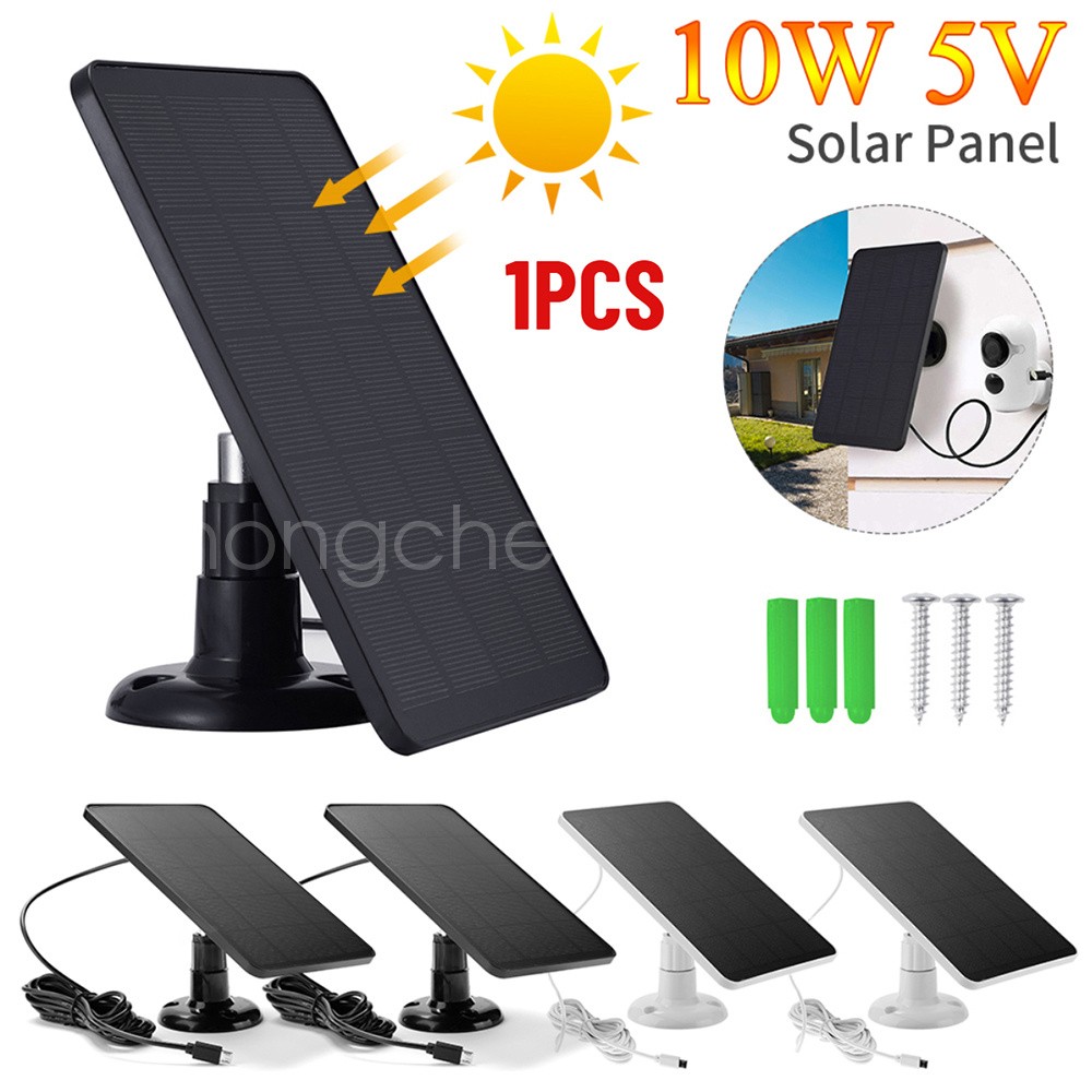 Solar Panel for Outdoor Security Camera Battery 10W USB C Type-C Waterproof