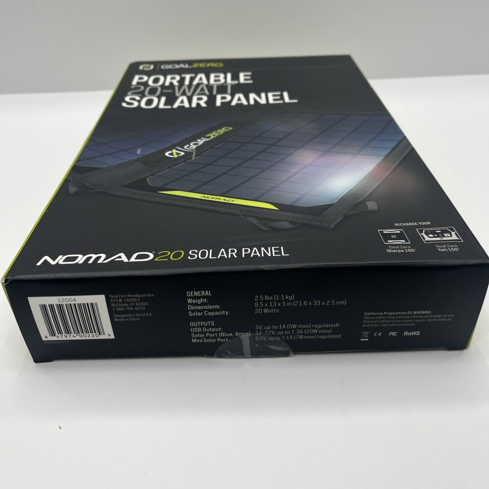 Goal Zero Nomad 20 20W Foldable Solar Panel Charger – Black (11910)