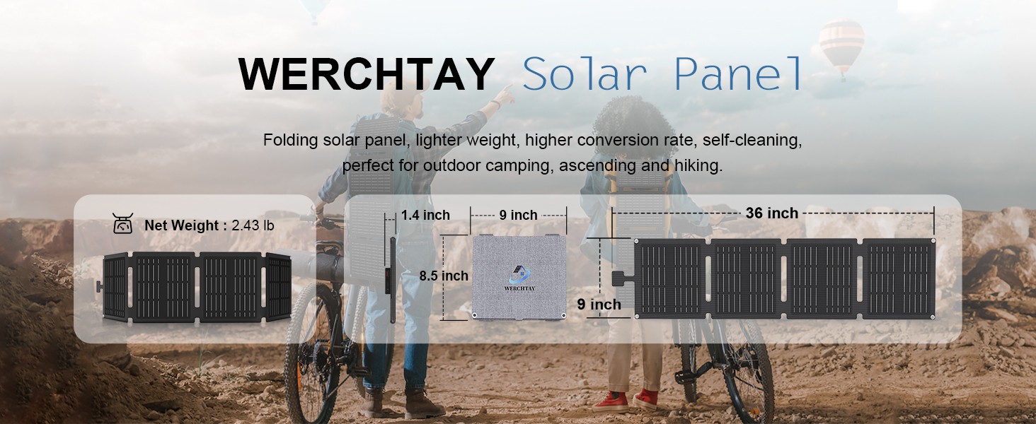 30W Foldable Waterproof Mono Solar Panel Charger RV with USB-C & USB-A Power NEW