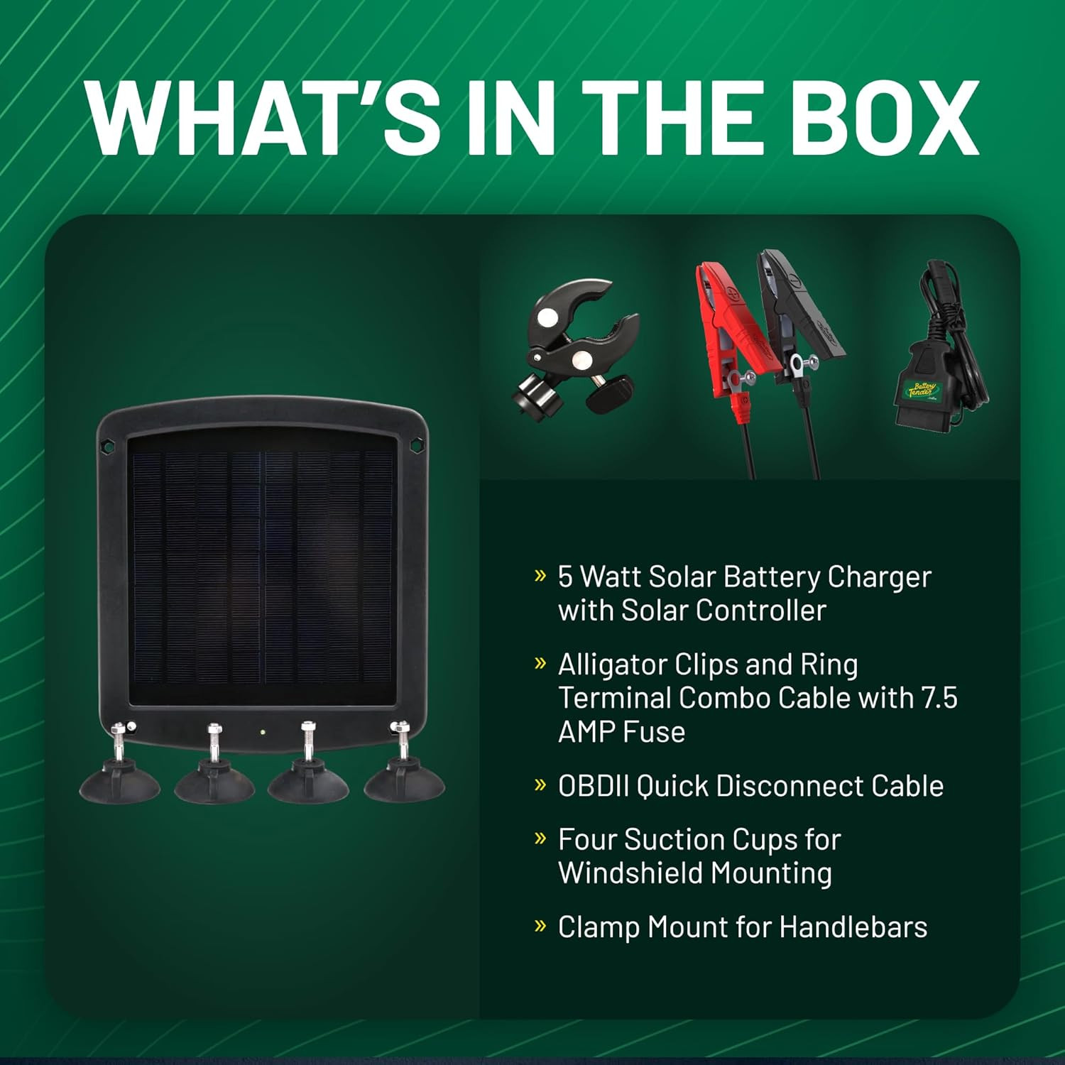 5 Watt Solar Panel 12V Battery Charger with Charge Controller – IP67 Weatherproo