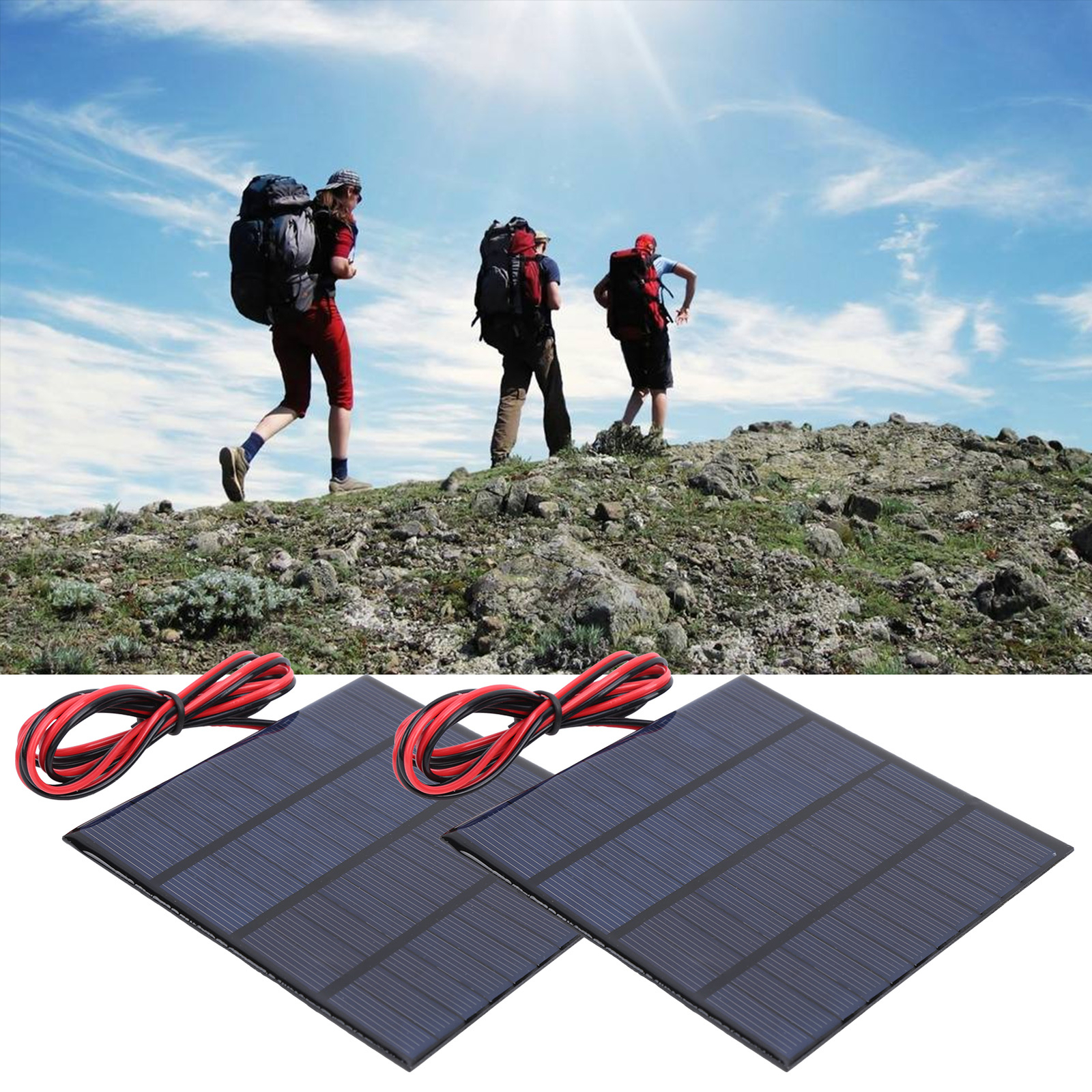 2Pcs Mini Solar Battery Module With 1Meter Cable Hand Operated Supplies DC 12V
