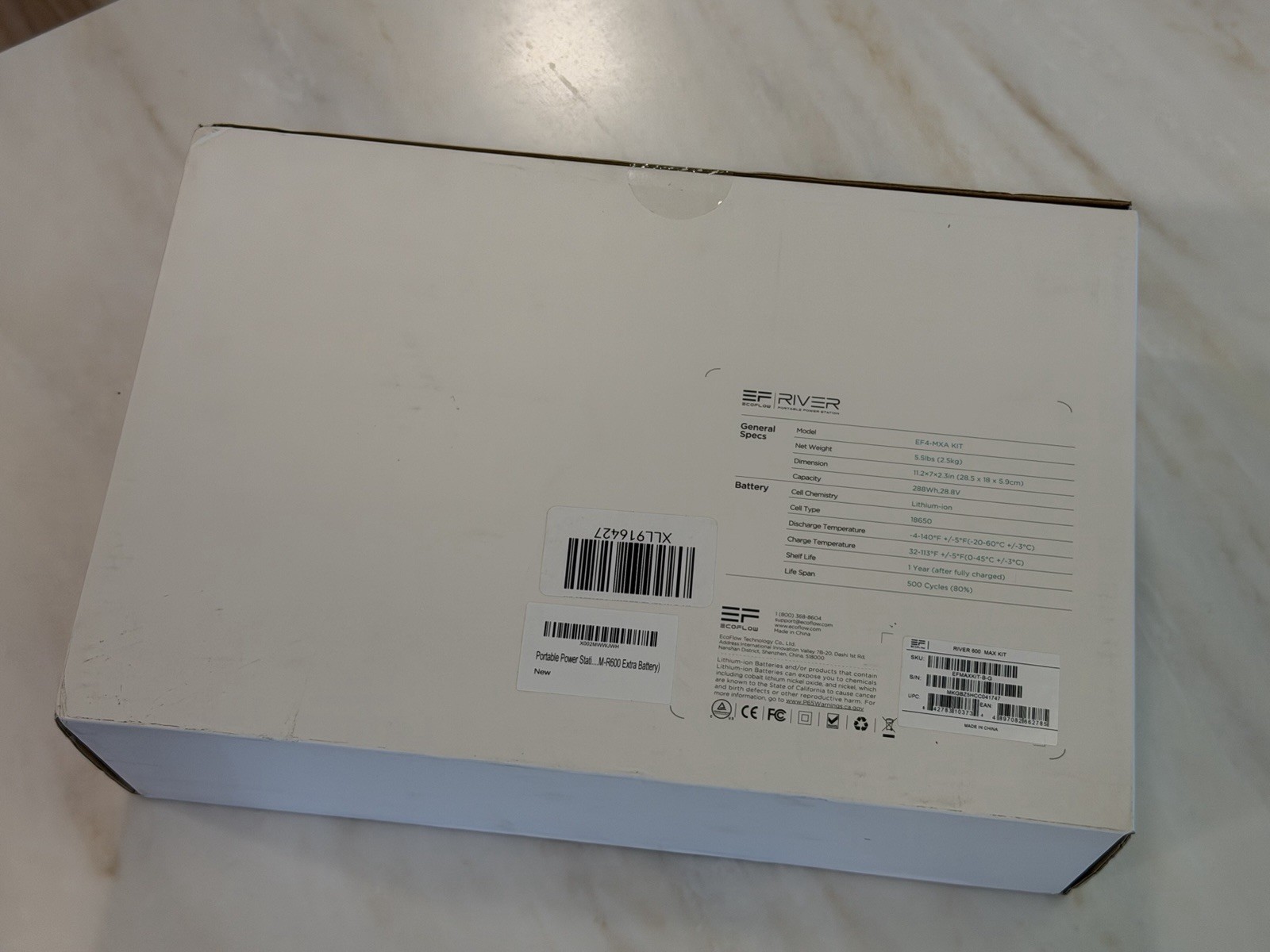 EcoFlow River 600 Portable Power Station EXTRA BATTERY EF4-MXA KIT *SEALED*